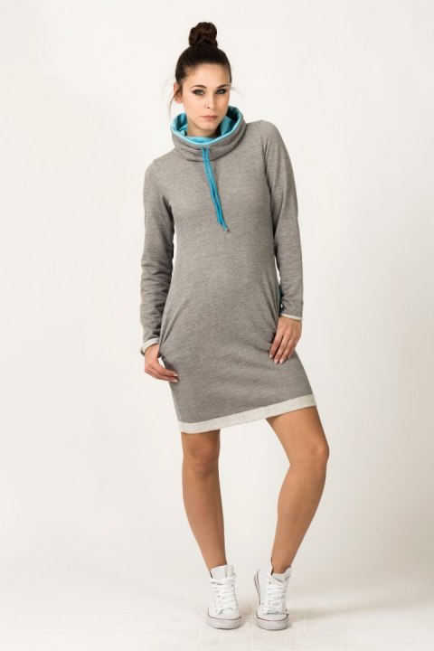 Sukienka model Kaja Light Gray/Blue - Tessita Tessita Sukienka model Kaja Light Gray/Blue - Tessita Tessita