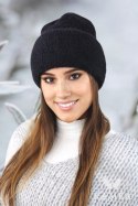 BENITA zimowa czapka alpaka z wywinięciem kolor czarny - Kamea Kamea BENITA zimowa czapka alpaka z wywinięciem kolor czarny - Kamea Kamea