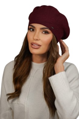 Beret Damski Zimowy Wełniany Kolor Bordo - Kiang - Kamea Kamea