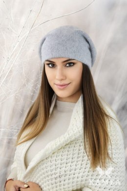CLEO modny beret z angory kolor szary - Kamea Kamea