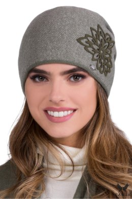 DELTA czapka damska kolor khaki - Kamea Kamea