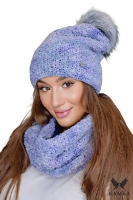FAZILA-KOMPLET damski wełna baby alpaca kolor mix brąz-miód - Kamea Kamea