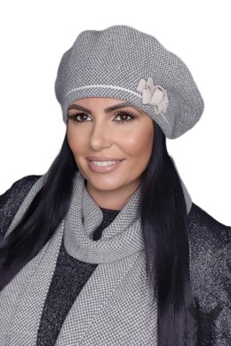 HELENA beret damski kolor beżowy - Kamea Kamea