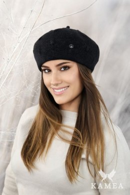 LINDA zimowy regulowany beret z antenką kolor czarny - Kamea Kamea