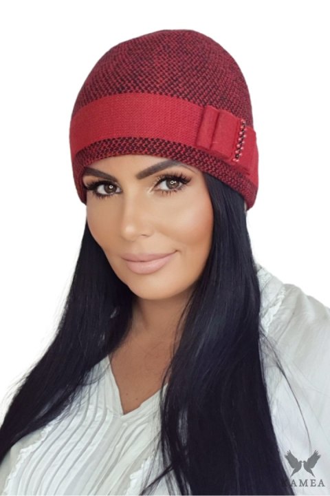 MEGAN czapka damska kolor czerwony - Kamea Kamea MEGAN czapka damska kolor czerwony - Kamea Kamea