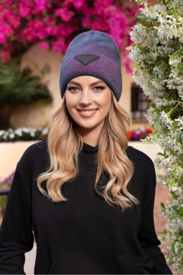 NAOMI beanie czapka zimowa z aplikacją kolor turkusowy - Kamea Kamea