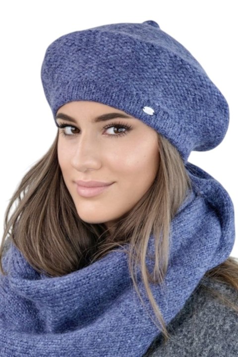 OFELIA zimowy beret damski kolor jeans - Kamea Kamea OFELIA zimowy beret damski kolor jeans - Kamea Kamea