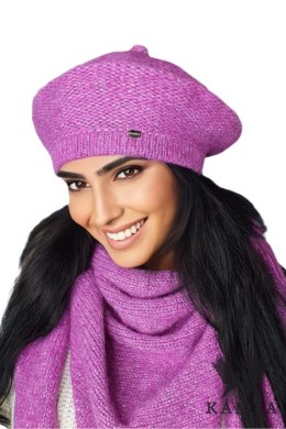 OFELIA zimowy beret damski kolor różowy - Kamea Kamea