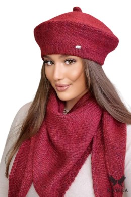 OFELIA zimowy beret damski kolor wino - Kamea Kamea