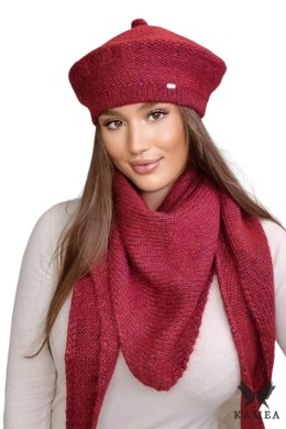 OFELIA zimowy beret damski kolor wino - Kamea Kamea