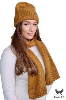 RAISA czapka damska kolor musztardowy - Kamea Kamea