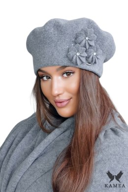 SALIMA wełniany beret damski kolor srebrny - Kamea Kamea