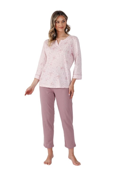 Piżama Damska Model Timea 1499 Powder Pink - M-Max M-Max Piżama Damska Model Timea 1499 Powder Pink - M-Max M-Max
