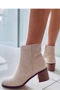Botki na obcasie zamszowe klasyczne NATINA BEIGE - Inello Inello Botki na obcasie zamszowe klasyczne NATINA BEIGE - Inello Inello