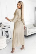Sukienka Model 414-8 Klara Beige - Numoco Numoco Sukienka Model 414-8 Klara Beige - Numoco Numoco