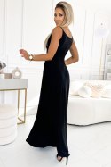 Sukienka Model Chiara 299-18 Black Brokat - Numoco Numoco Sukienka Model Chiara 299-18 Black Brokat - Numoco Numoco