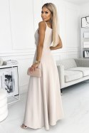 Sukienka Model Chiara 299-6 Beige - Numoco Numoco Sukienka Model Chiara 299-6 Beige - Numoco Numoco