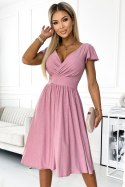 Sukienka Model Matilde 425-2 Powder Pink/Brokat - Numoco Numoco Sukienka Model Matilde 425-2 Powder Pink/Brokat - Numoco Numoco