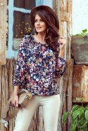 Bluzka Model 271-2 Flowers - Numoco Numoco Bluzka Model 271-2 Flowers - Numoco Numoco