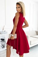 Sukienka Model 397-1 Red Brokat - Numoco Numoco Sukienka Model 397-1 Red Brokat - Numoco Numoco
