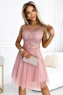 Sukienka Model Caterina 522-1 Powder Pink - Numoco Numoco Sukienka Model Caterina 522-1 Powder Pink - Numoco Numoco