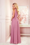 Sukienka Model Justine 362-1 Powder Pink Brokat - Numoco Numoco Sukienka Model Justine 362-1 Powder Pink Brokat - Numoco Numoco
