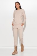 Spodnie Komplet Model NU379 Light Beige - Numinou Numinou Spodnie Komplet Model NU379 Light Beige - Numinou Numinou