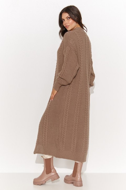 Sweter Kardigan Model NU_S91 Cappuccino - Numinou Numinou Sweter Kardigan Model NU_S91 Cappuccino - Numinou Numinou