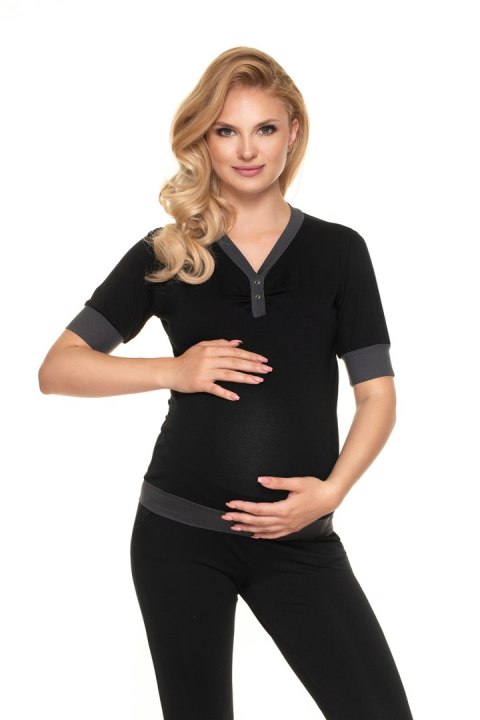 Piżama Ciążowa Model 0184 Black - PeeKaBoo PeeKaBoo Piżama Ciążowa Model 0184 Black - PeeKaBoo PeeKaBoo