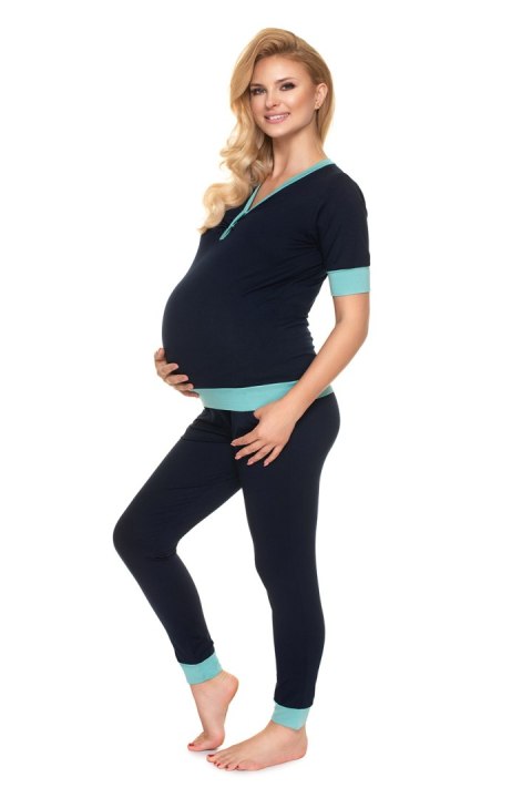 Piżama Ciążowa Model 0184 Navy - PeeKaBoo PeeKaBoo Piżama Ciążowa Model 0184 Navy - PeeKaBoo PeeKaBoo