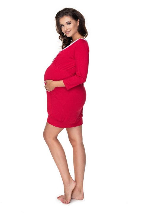 Koszulka nocna Koszula Nocna Ciążowa Model 0155 Bordo - PeeKaBoo PeeKaBoo Koszulka nocna Koszula Nocna Ciążowa Model 0155 Bordo - PeeKaBoo PeeKaBoo