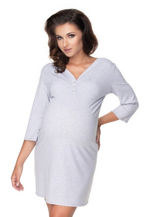 Koszulka nocna Koszula Nocna Ciążowa Model 0157 Grey - PeeKaBoo PeeKaBoo Koszulka nocna Koszula Nocna Ciążowa Model 0157 Grey - PeeKaBoo PeeKaBoo