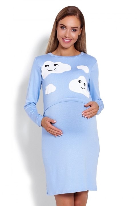 Koszulka nocna Koszula Nocna Ciążowa Model 1682 Sky Blue - PeeKaBoo PeeKaBoo Koszulka nocna Koszula Nocna Ciążowa Model 1682 Sky Blue - PeeKaBoo PeeKaBoo