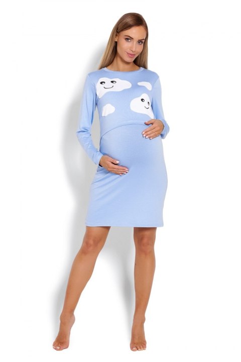 Koszulka nocna Koszula Nocna Ciążowa Model 1682 Sky Blue - PeeKaBoo PeeKaBoo Koszulka nocna Koszula Nocna Ciążowa Model 1682 Sky Blue - PeeKaBoo PeeKaBoo