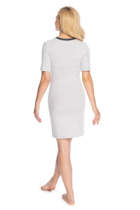 Koszulka nocna Koszula Nocna Ciążowa Model 1710 Grey - PeeKaBoo PeeKaBoo Koszulka nocna Koszula Nocna Ciążowa Model 1710 Grey - PeeKaBoo PeeKaBoo