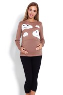 Piżama Damska Ciążowa Model 1679 Cappuccino - PeeKaBoo PeeKaBoo Piżama Damska Ciążowa Model 1679 Cappuccino - PeeKaBoo PeeKaBoo