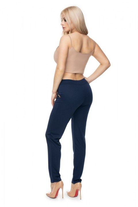 Spodnie Damskie Model 0101 Navy - PeeKaBoo PeeKaBoo Spodnie Damskie Model 0101 Navy - PeeKaBoo PeeKaBoo