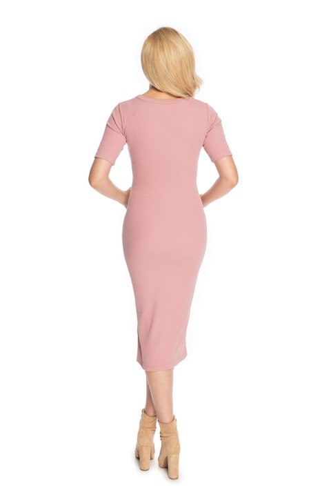 Sukienka Ciążowa Model 1707 Dirty Pink - PeeKaBoo PeeKaBoo Sukienka Ciążowa Model 1707 Dirty Pink - PeeKaBoo PeeKaBoo