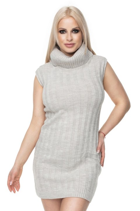 Sukienka Model 40020 Cream Melange - PeeKaBoo PeeKaBoo Sukienka Model 40020 Cream Melange - PeeKaBoo PeeKaBoo