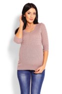 Sweter Damski Model 70008C Cappuccino - PeeKaBoo PeeKaBoo Sweter Damski Model 70008C Cappuccino - PeeKaBoo PeeKaBoo