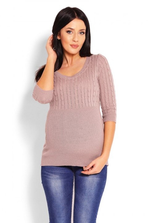 Sweter Damski Model 70008C Cappuccino - PeeKaBoo PeeKaBoo Sweter Damski Model 70008C Cappuccino - PeeKaBoo PeeKaBoo