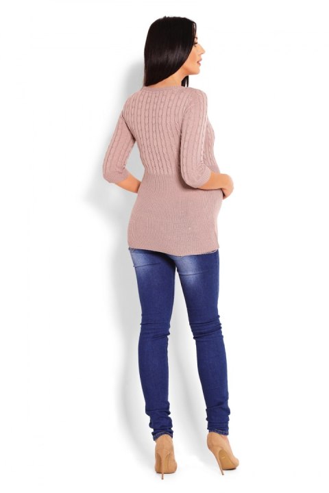 Sweter Damski Model 70008C Cappuccino - PeeKaBoo PeeKaBoo Sweter Damski Model 70008C Cappuccino - PeeKaBoo PeeKaBoo