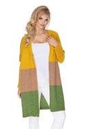 Sweter Kardigan Model 30069 Musztard/Green - PeeKaBoo PeeKaBoo Sweter Kardigan Model 30069 Musztard/Green - PeeKaBoo PeeKaBoo