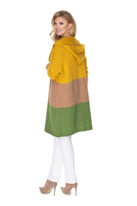 Sweter Kardigan Model 30069 Musztard/Green - PeeKaBoo PeeKaBoo Sweter Kardigan Model 30069 Musztard/Green - PeeKaBoo PeeKaBoo