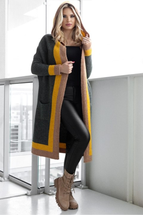 Sweter Kardigan Model 30085 Khaki - PeeKaBoo PeeKaBoo Sweter Kardigan Model 30085 Khaki - PeeKaBoo PeeKaBoo