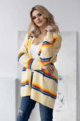 Sweter Kardigan Model 30090 Light Yellow - PeeKaBoo PeeKaBoo