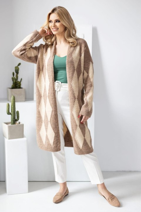 Sweter Kardigan Model 30092 Cappuccino - PeeKaBoo PeeKaBoo Sweter Kardigan Model 30092 Cappuccino - PeeKaBoo PeeKaBoo