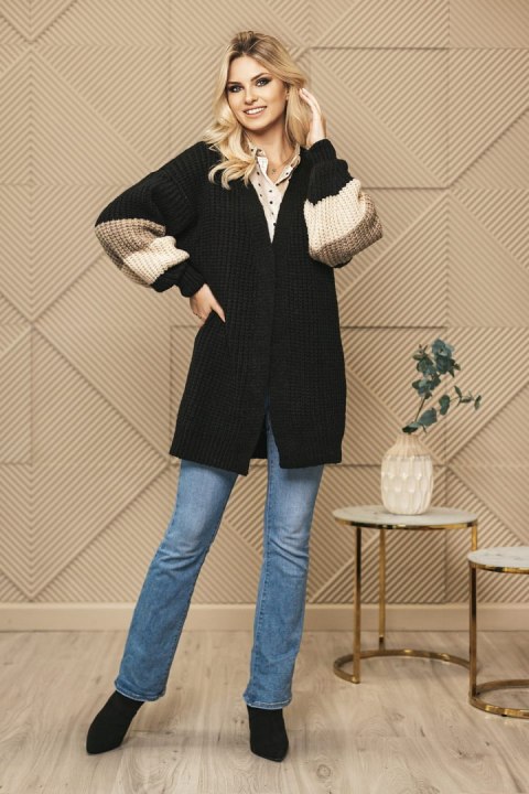 Sweter Kardigan Model 70041 Black - PeeKaBoo PeeKaBoo Sweter Kardigan Model 70041 Black - PeeKaBoo PeeKaBoo