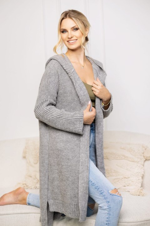 Sweter Kardigan Model 70043 Grey - PeeKaBoo PeeKaBoo Sweter Kardigan Model 70043 Grey - PeeKaBoo PeeKaBoo