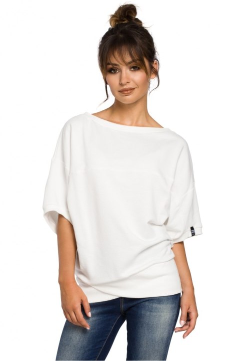 Bluza Damska Model B048 Ecru - BeWear BeWear Bluza Damska Model B048 Ecru - BeWear BeWear